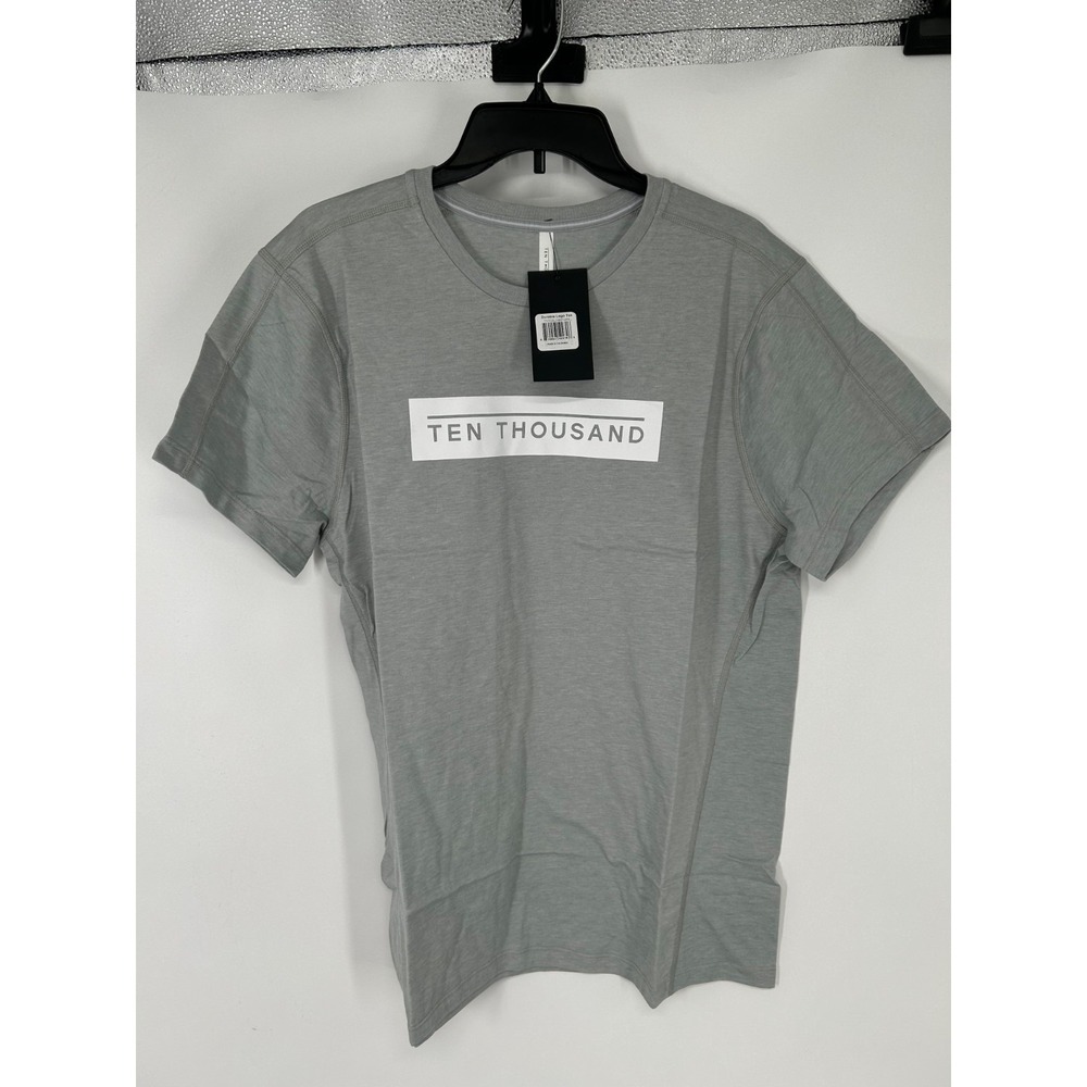 Ten Thousand T-Shirt Gray Large Limestone Heather Short Sleeve Durable Logo‎ Tee